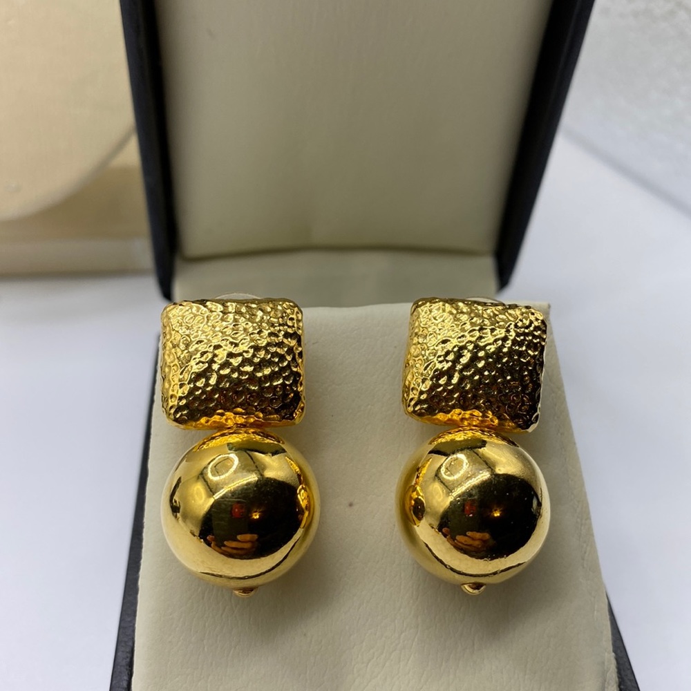 Costume gold tone pierced earrings